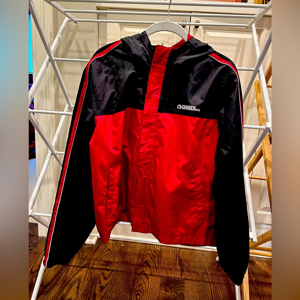 Jacket Windbreaker with hood Size kids Large lightweight excellent condition